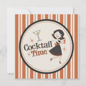 Cocktail Time Invitation - Stripes Kaart (Voorkant)