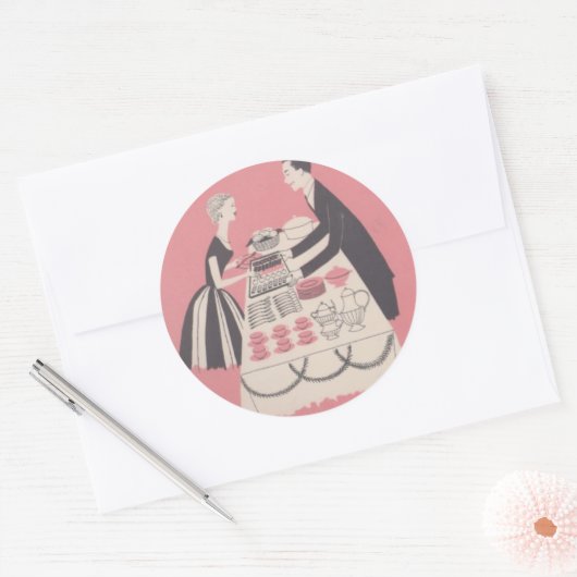 Cocktail Time Ronde Sticker (Envelop)