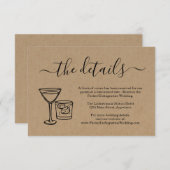 Cocktail Toast Informatie Details Behuizing Kaart (Voorkant / Achterkant)