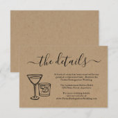 Cocktail Toast Informatie Details Enclosure Kaart (Voorkant / Achterkant)