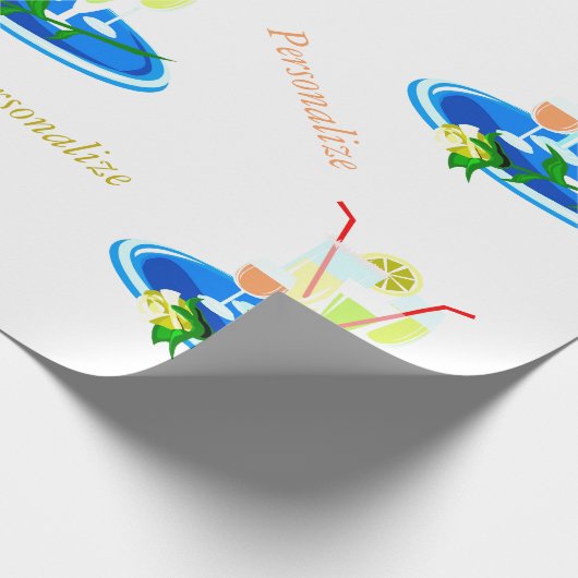 Cocktail Tray en Cocktail Drinken personaliseren Cadeaupapier (Hoek)