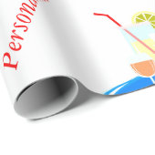 Cocktail Tray en Cocktail Drinken personaliseren Cadeaupapier (Rol Hoek)