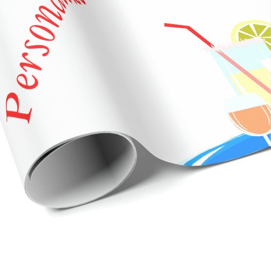 Cocktail Tray en Cocktail Drinken personaliseren Cadeaupapier (Rol Hoek)