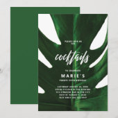 Cocktail Tropisch Monstera Blad Feestje Kaart (Voorkant / Achterkant)