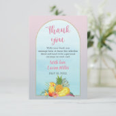 Cocktail Tropische Dranken Poolside Bruidsfeest Bedankkaart (Staand voorkant)