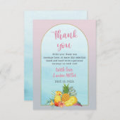 Cocktail Tropische Dranken Poolside Bruidsfeest Bedankkaart (Voorkant / Achterkant)