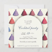 Cocktail tuin bruidsjurk feest uitnodiging (Voorkant)