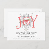 Cocktail Uitnodiging Eve-partij nieuwjaar (Voorkant / Achterkant)