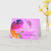 Cocktail umbrellas happy birthday card kaart (Gele Bloem)