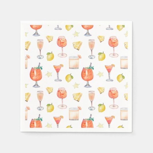 Cocktail uur Italiaanse bruiloft servetten (Voorkant)