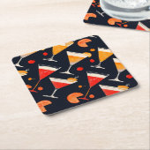  cocktail uur kartonnen onderzetters (Schuin)