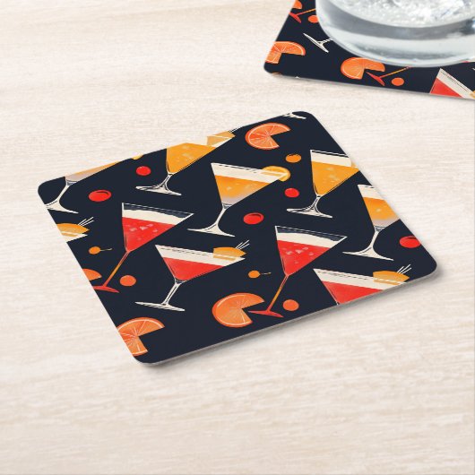 cocktail uur kartonnen onderzetters (Schuin)