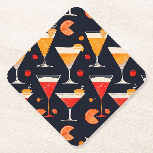 cocktail uur kartonnen onderzetters (Voorkant)
