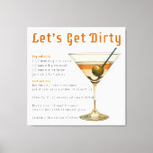 Cocktail uur Laten we vies Martini recept Canvas Afdruk (Voorkant)