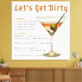 Cocktail uur Laten we vies Martini recept Canvas Afdruk (Insitu (Woonkamer))