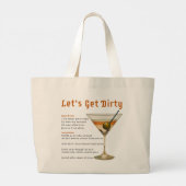 Cocktail uur Laten we vies Martini recept Grote Tote Bag (Achterkant)