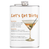 Cocktail uur Laten we vies Martini recept Heupfles (Voorkant)