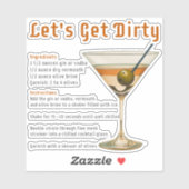 Cocktail uur Laten we vies Martini recept Sticker (Vel)