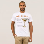 Cocktail uur Laten we vies Martini recept T-shirt (Voorkant volledig)