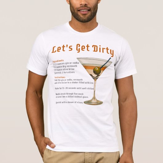 Cocktail uur Laten we vies Martini recept T-shirt (Voorkant)