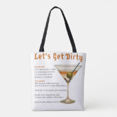 Cocktail uur Laten we vies Martini recept Tote Bag (Achterkant)