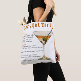 Cocktail uur Laten we vies Martini recept Tote Bag