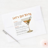 Cocktail uur Laten we vies Martini recept Vierkante Sticker (Envelop)
