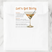 Cocktail uur Laten we vies Martini recept Vierkante Sticker (Tas)