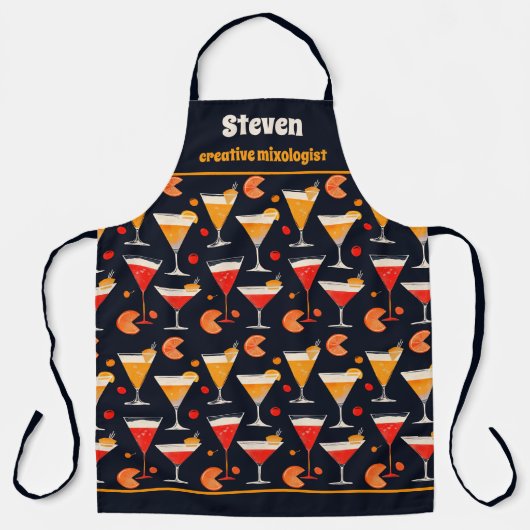  cocktail uur mixoloog schort (Voorkant)