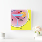 Cocktail-uurklok nachtwandklok vierkante klok (Huis)