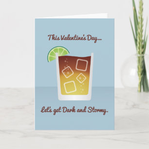 Cocktail Valentijn: Laten we donker en stormachtig Feestdagen Kaart