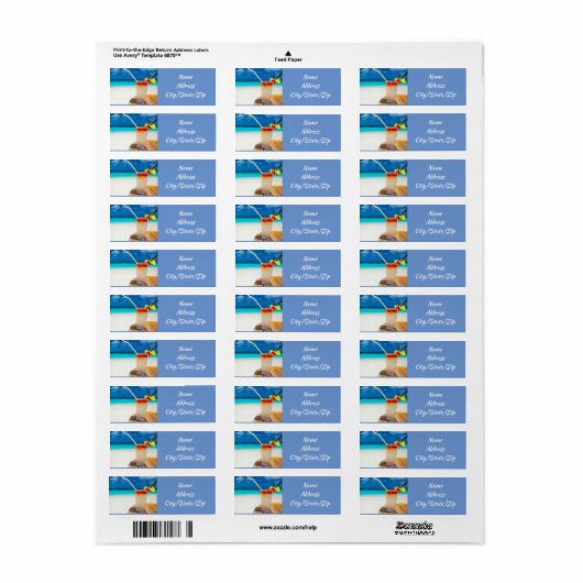 **COCKTAIL VAN DE DAG VAN DE ZOMER** ETIKET VAN HE (Full Sheet)