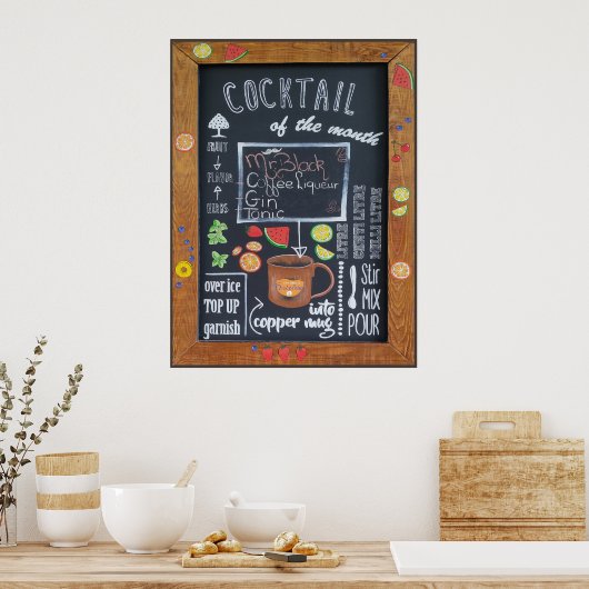 Cocktail van de maand poster (Keuken)