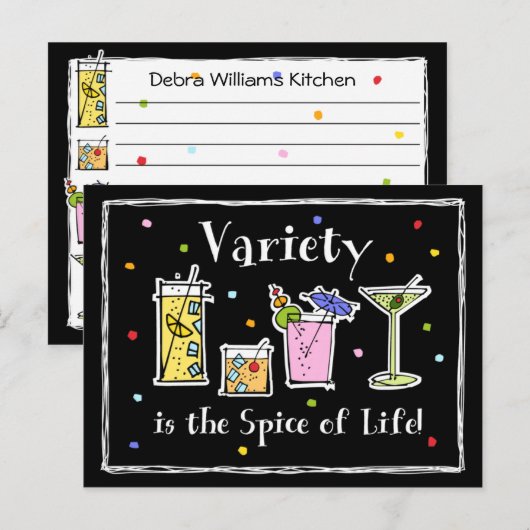 Cocktail Variety Recipcard Briefkaart (Voorkant / Achterkant)