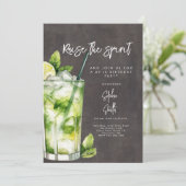 Cocktail verjaardagsfeest aquarel kaart (Staand voorkant)
