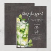Cocktail verjaardagsfeest aquarel kaart (Voorkant / Achterkant)