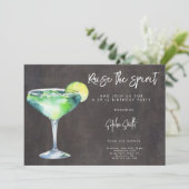 Cocktail verjaardagsfeestje aquarel kaart (Staand voorkant)