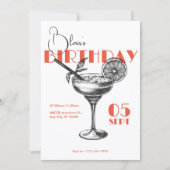 Cocktail verjaardagsfeestje kaart (Voorkant)