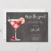 Cocktail verjaardagsfeestje waterverf kaart (Voorkant)