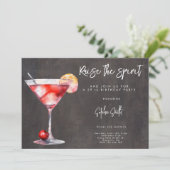 Cocktail verjaardagsfeestje waterverf kaart (Staand voorkant)