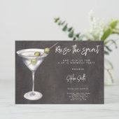 Cocktail verjaardagsfeestje waterverf kaart (Staand voorkant)