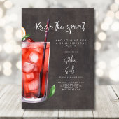 Cocktail verjaardagsfeestje waterverf kaart