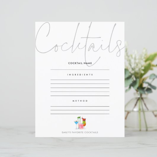 Cocktail voegt uw eigen pagina Ontvanger toe (Staand voorkant)