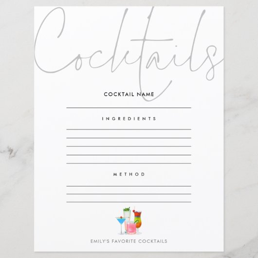 Cocktail voegt uw eigen pagina Ontvanger toe (Voorkant)