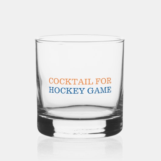 Cocktail voor Hockey Game Custom Team Kleuren Whisky Glas (Voorkant)