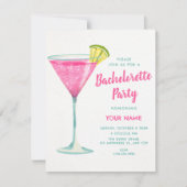 Cocktail vrijgezellenfeest kaart (Voorkant)