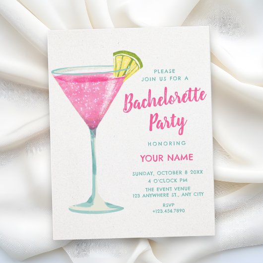 Cocktail vrijgezellenfeest kaart