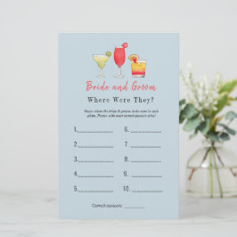 Cocktail "Waar waren ze" Vrijgezellenfeest game