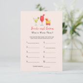 Cocktail "Waar waren ze" Vrijgezellenfeest game Kaart (Staand voorkant)