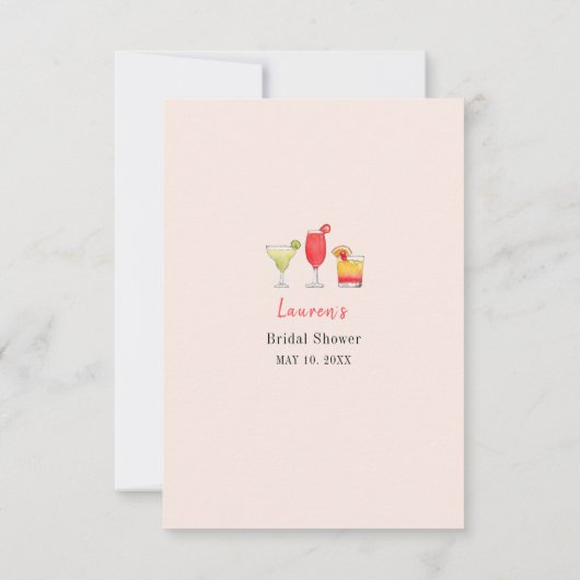 Cocktail "Waar waren ze" Vrijgezellenfeest game Kaart (Achterkant)